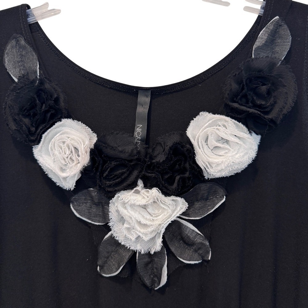 NIC&DOM Black Dress 1X Floral Sleeveless Dress Women Graduation Wedding Guest - Picture 2 of 8